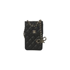 샤넬 클래식 로고 체인 미니 폰홀더백 금장 블랙 AP3880 B10583 C3906